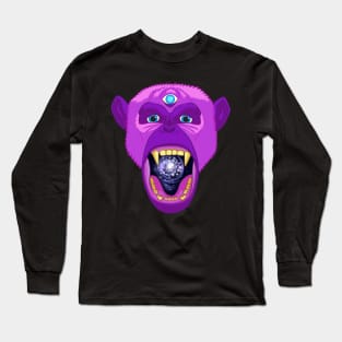 Pink Alien Third Eye Chimp Long Sleeve T-Shirt